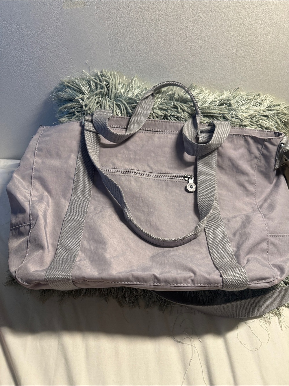 Kipling Lavender Gray Large Travel Tote - Picture 3 of 6